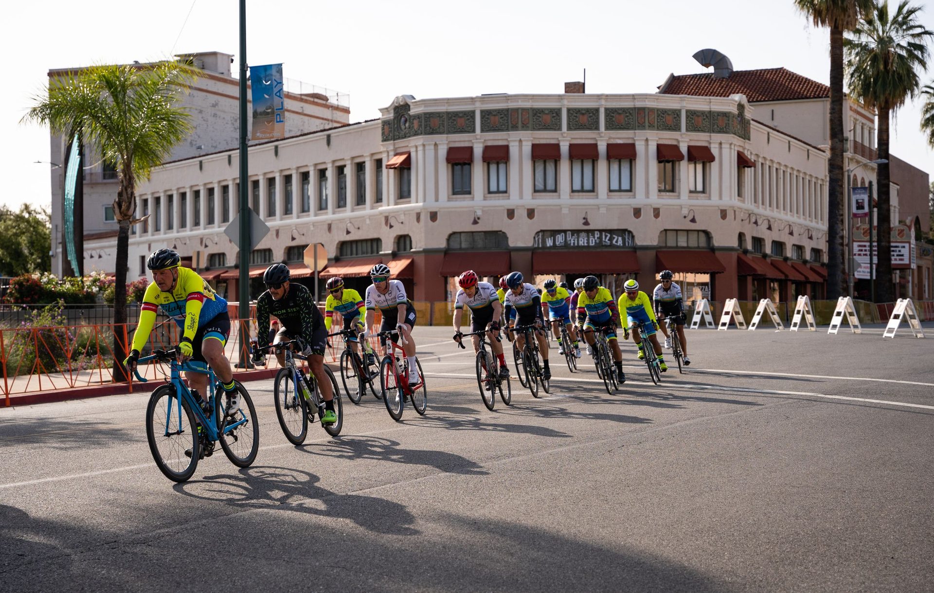 Group of cyclists on a road